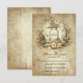  land rustieke metselaar pot bruiloft RSVP Kaartje (Voorkant / Achterkant)