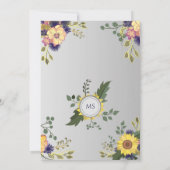 Land Rustieke Paarse Bloemen Huwelijksuitnodiging Kaart (Achterkant)