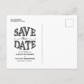 Land Rustieke Typografie Hout Foto Save the Date Aankondigingskaart (Achterkant)