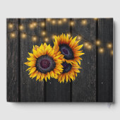 Land rustieke zonnebloemen bruine schuur hout brui gastenboek (Achterkant)