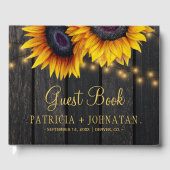 Land rustieke zonnebloemen bruine schuur hout brui gastenboek (Voorkant)