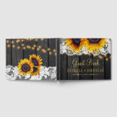 Land rustieke zonnebloemen schuur hout kant bruilo gastenboek (Volledig)