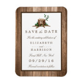 Land Rustige houtmonogram sparen de datum Magneet (Verticaal)