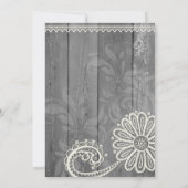 Land Rustige kant en houten bruiloft Uitnodiging (Achterkant)