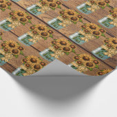 Land Rustige Mason Jar met zonnebloem Cadeaupapier (Hoek)