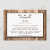 Land Rustige Monogram Branch & houdetail Card Informatiekaartje (Achterkant)