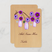 Land Rustige Paarse Mason Jars Table Place Card Kaart (Voorkant / Achterkant)