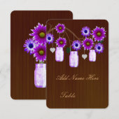 Land Rustige Paarse Mason Jars Table Place Card Kaart (Voorkant / Achterkant)