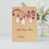 Land Rustige roze Mason Jars Table Place Card Kaart (Staand voorkant)