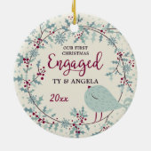 Land Rustige Vogel 1 Kerstmis Aangepast Keramisch Ornament (Achterkant)