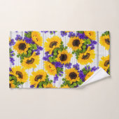 Land Rustige Witte Hout Paarse Gele Zonnebloem Bad Handdoek (Handdoek)