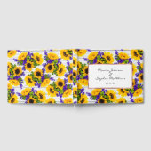 Land Rustige Witte Hout Paarse Gele Zonnebloem Gastenboek (Volledig)