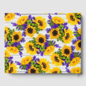 Land Rustige Witte Hout Paarse Gele Zonnebloem Gastenboek (Achterkant)