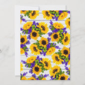 Land Rustige Witte Hout Paarse Gele Zonnebloem Kaart (Achterkant)