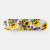 Land Rustige Witte Hout Paarse Gele Zonnebloem Persoonlijk Skateboard (Horizontaal)