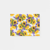 Land Rustige Witte Hout Paarse Gele Zonnebloem Post-it® Notes (Voorkant)