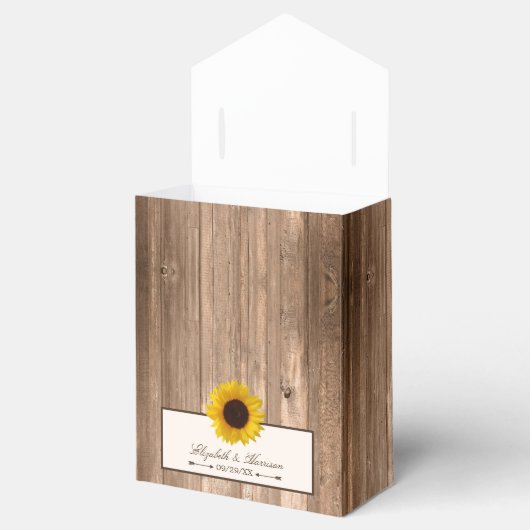 Land Rustige zonnebloem & bruinwoudhuwelijk Bedankdoosjes (Geopend)