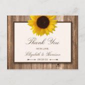 Land Rustige zonnebloem & bruinwoudhuwelijk Briefkaart (Voorkant)