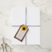 Land Rustige zonnebloem & bruinwoudhuwelijk Cadeaulabel (Met Touw)