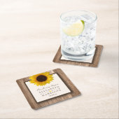 Land Rustige zonnebloem & bruinwoudhuwelijk Kartonnen Onderzetters (Insitu)