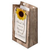 Land Rustige zonnebloem & bruinwoudhuwelijk Klein Cadeauzakje (Voorkant Gekanteld)