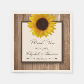 Land Rustige zonnebloem & bruinwoudhuwelijk Servetten (Voorkant)