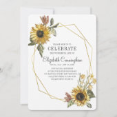 Land Rustige Zonnebloem Geometrisch Memorial Kaart (Voorkant)