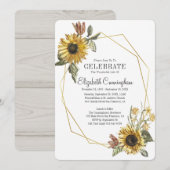 Land Rustige Zonnebloem Geometrisch Memorial Kaart (Voorkant / Achterkant)