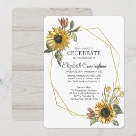 Land Rustige Zonnebloem Geometrisch Memorial Kaart