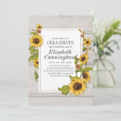 Land Rustige Zonnebloem Houtsy Memorial Kaart (Staand voorkant)