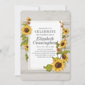 Land Rustige Zonnebloem Houtsy Memorial Kaart (Voorkant)