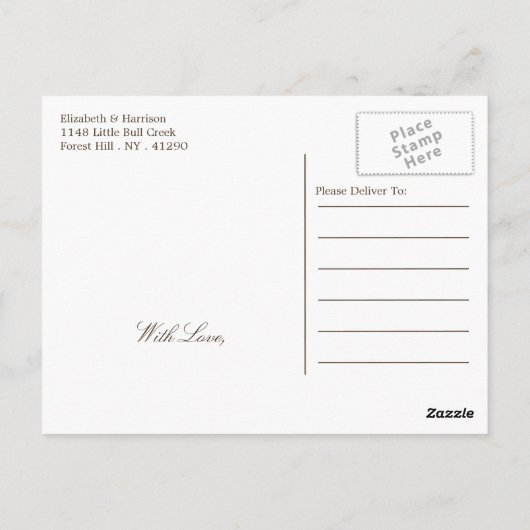 Land Rustige Zonnebloem op schoot behalve de datum Briefkaart (Achterkant)