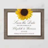 Land Rustige Zonnebloem op schoot behalve de datum Briefkaart (Voorkant)