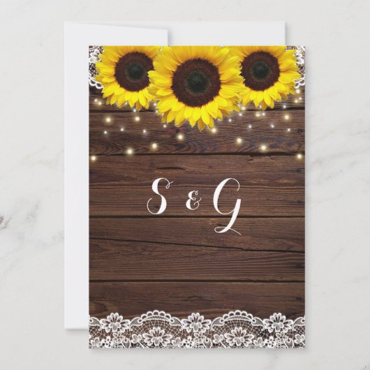 Land Rustige zonnebloemkant | Hout Weddenschap Kaart (Achterkant)