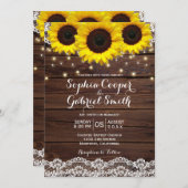 Land Rustige zonnebloemkant | Hout Weddenschap Kaart (Voorkant / Achterkant)