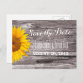 Land Rustige zonnebloempitten Bespaar de datum Aankondigingskaart (Voorkant / Achterkant)