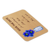 Land Rustisch Blauwe Mason Jar sparen de Datum Mag Magneet (Rechterzijde)