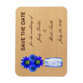 Land Rustisch Blauwe Mason Jar sparen de Datum Mag Magneet (Verticaal)