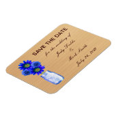 Land Rustisch Blauwe Mason Jar sparen de Datum Mag Magneet (Linkerzijde)