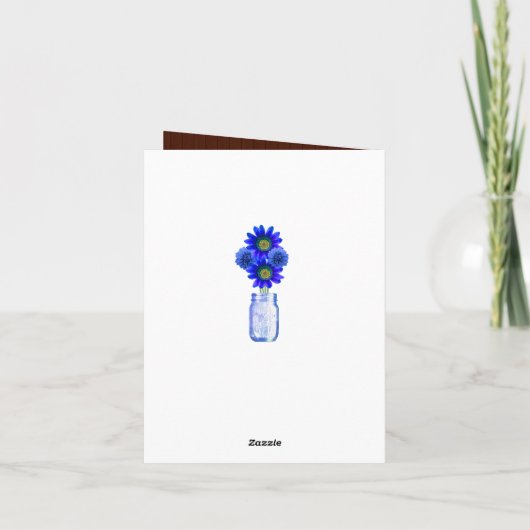 Land Rustisch Blauwe Mason Jars Hartelijk dank Bedankkaart (Achterkant)