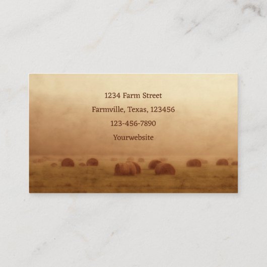 Land Rustisch Boerderij Hay Bales Visitekaartje (Achterkant)