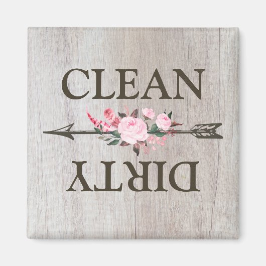 Land Rustisch Floral Roos Dishwasher Magnet (Voorkant)