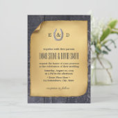 Land Rustisch Hoefijzer Barn Wood Wedding Kaart (Staand voorkant)