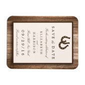 Land Rustisch Hoefijzer, bruin hout bespaart de da Magneet (Horizontaal)