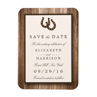 Land Rustisch Hoefijzer, bruin hout bespaart de da Magneet