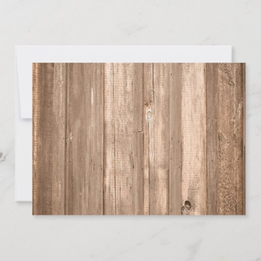 Land Rustisch Hoefijzer, bruin hout bespaart de da Save The Date (Achterkant)