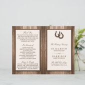 Land Rustisch Hoefijzer en bruin hout (Staand voorkant)