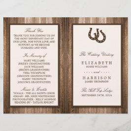 Land Rustisch Hoefijzer en bruin hout