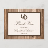 Land Rustisch Hoefijzer en bruin hout Briefkaart (Voorkant)