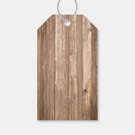 Land Rustisch Hoefijzer en bruin hout Cadeaulabel (Achterkant)